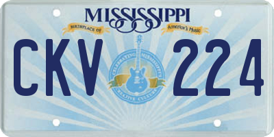 MS license plate CKV224