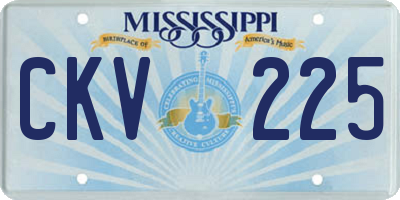 MS license plate CKV225