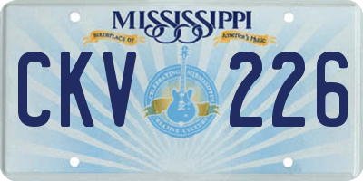 MS license plate CKV226