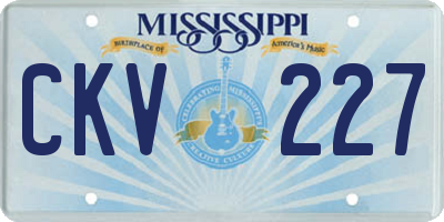 MS license plate CKV227
