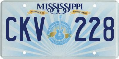 MS license plate CKV228