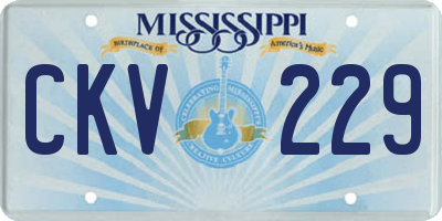 MS license plate CKV229
