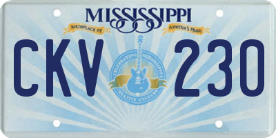 MS license plate CKV230