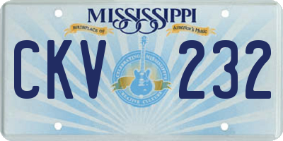 MS license plate CKV232
