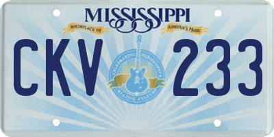 MS license plate CKV233