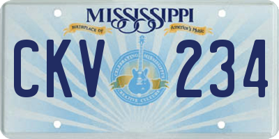 MS license plate CKV234
