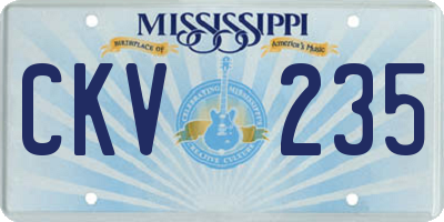 MS license plate CKV235