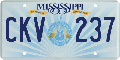 MS license plate CKV237