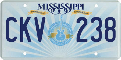 MS license plate CKV238
