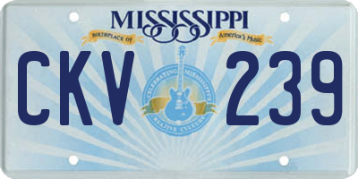 MS license plate CKV239