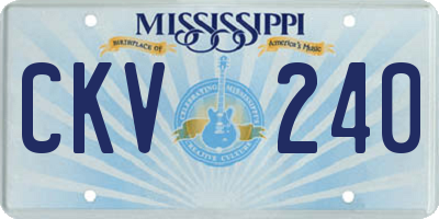 MS license plate CKV240