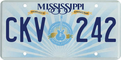 MS license plate CKV242