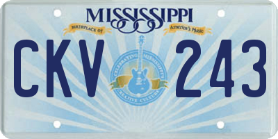 MS license plate CKV243