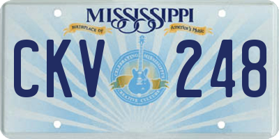 MS license plate CKV248
