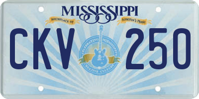 MS license plate CKV250