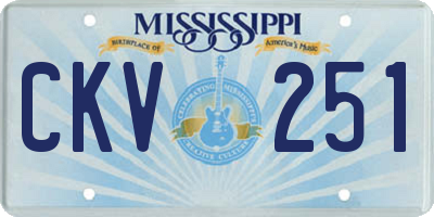 MS license plate CKV251