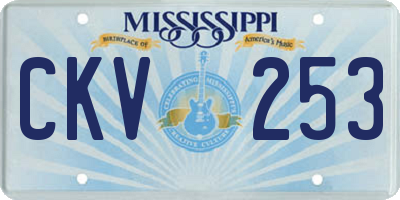 MS license plate CKV253