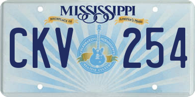 MS license plate CKV254