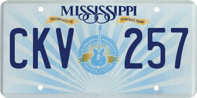 MS license plate CKV257