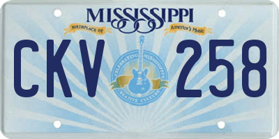 MS license plate CKV258