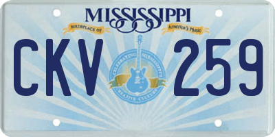 MS license plate CKV259
