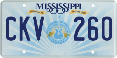 MS license plate CKV260