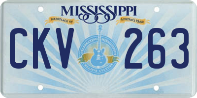 MS license plate CKV263
