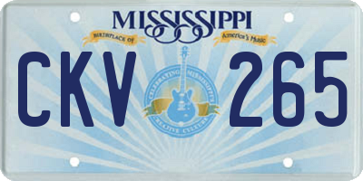 MS license plate CKV265