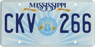 MS license plate CKV266