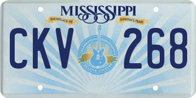 MS license plate CKV268