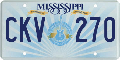 MS license plate CKV270