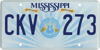 MS license plate CKV273
