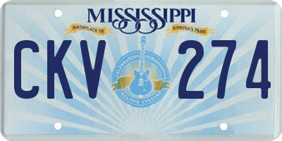 MS license plate CKV274