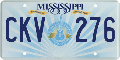MS license plate CKV276