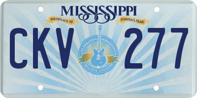 MS license plate CKV277