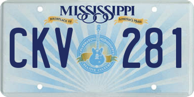 MS license plate CKV281