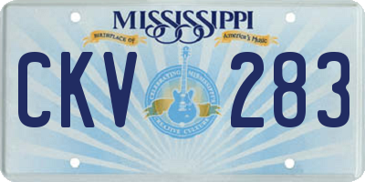 MS license plate CKV283