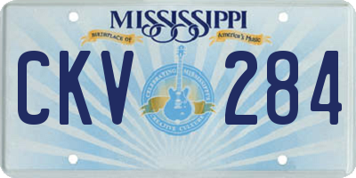 MS license plate CKV284