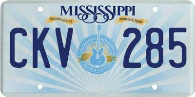 MS license plate CKV285