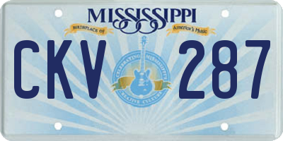 MS license plate CKV287