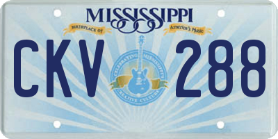 MS license plate CKV288