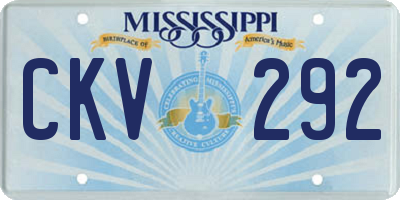 MS license plate CKV292