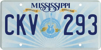 MS license plate CKV293