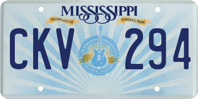 MS license plate CKV294