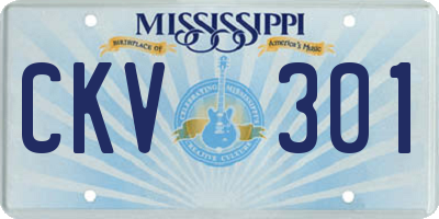MS license plate CKV301