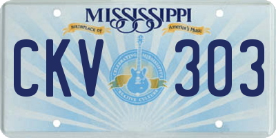 MS license plate CKV303