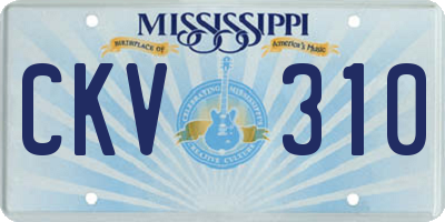 MS license plate CKV310