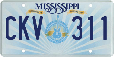 MS license plate CKV311