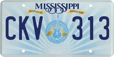 MS license plate CKV313
