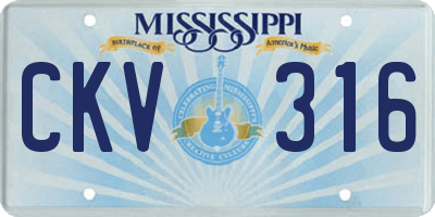 MS license plate CKV316